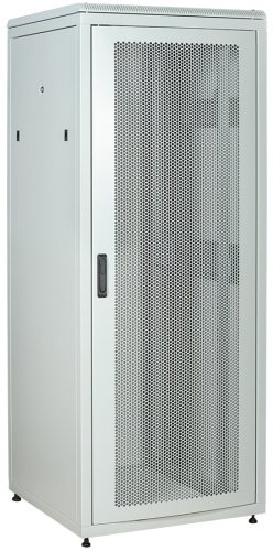 ITK Шкаф сетевой напольный 19" LINEA N 47U 800х800мм перфорированная передняя дверь, задняя металлическая серый | код LN35-47U88-PM | IEK
